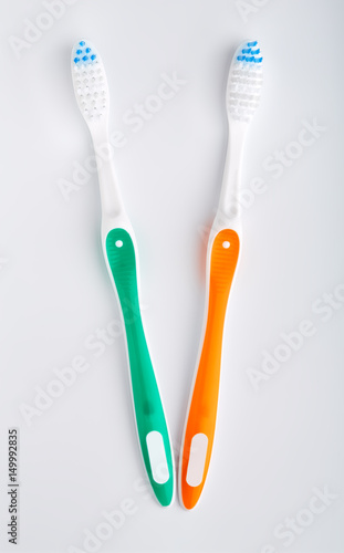 toothbrush isolated on white. Personal hygiene. A healthy mouth. Bathroom amenities. accessories