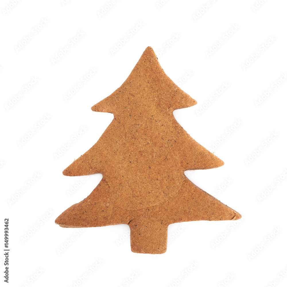Christmas tree shaped cookie isolated Christmas tree shaped cookie isolated