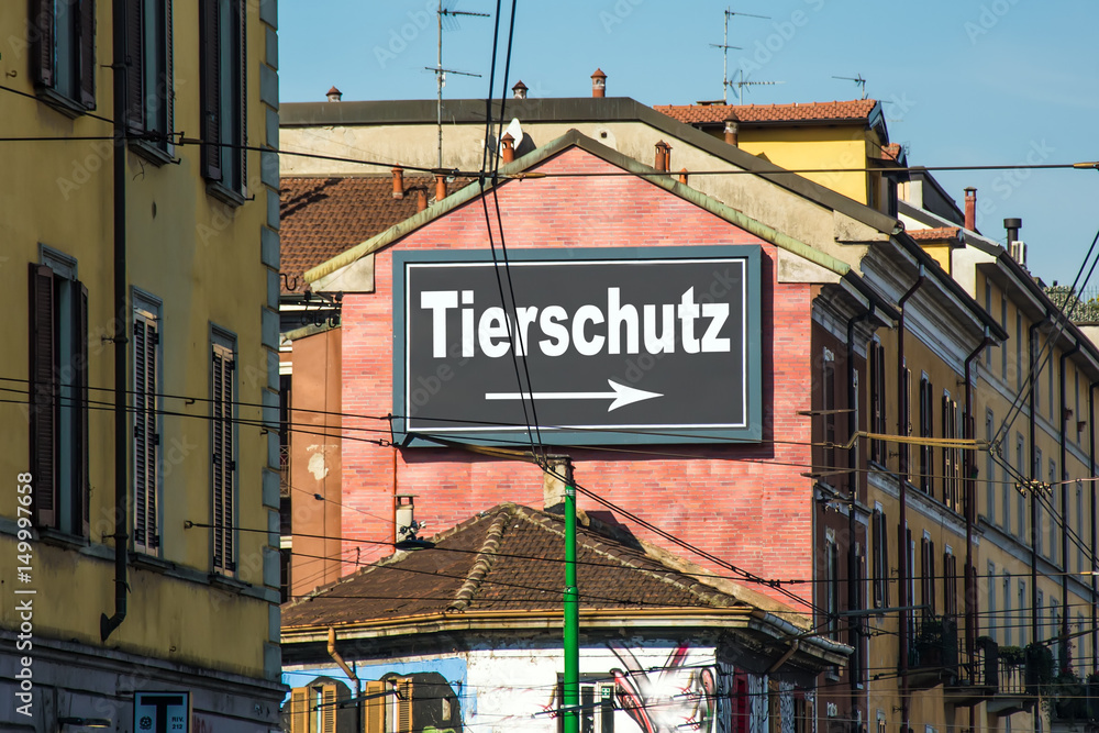 Obraz premium Schild 215 - Tierschutz