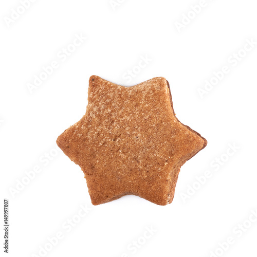 Fresh baked ginger cookie isolated