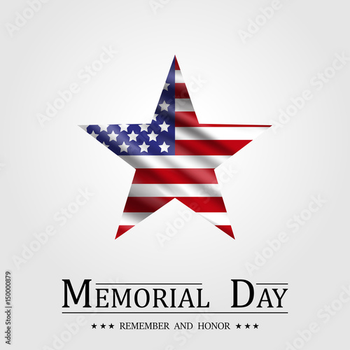 Happy Memorial Day, Star and Flag USA