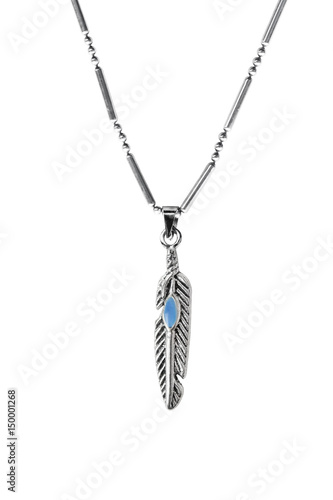 Feather pendant isolated