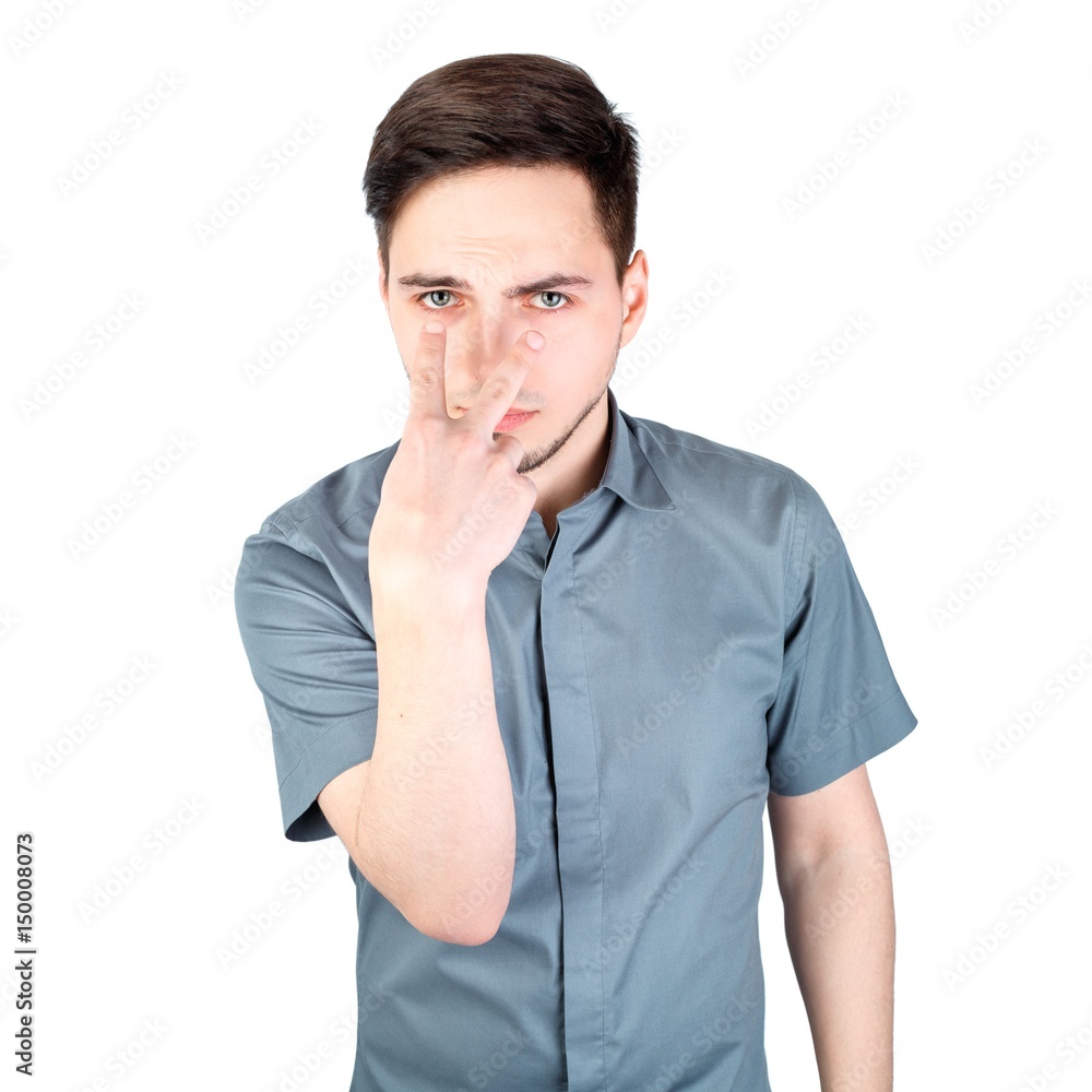 Casually handsome. Confident young handsome man while standing against white background. Young Man Isolated Background. A portrait of a young man smile brightly. man on a white background.