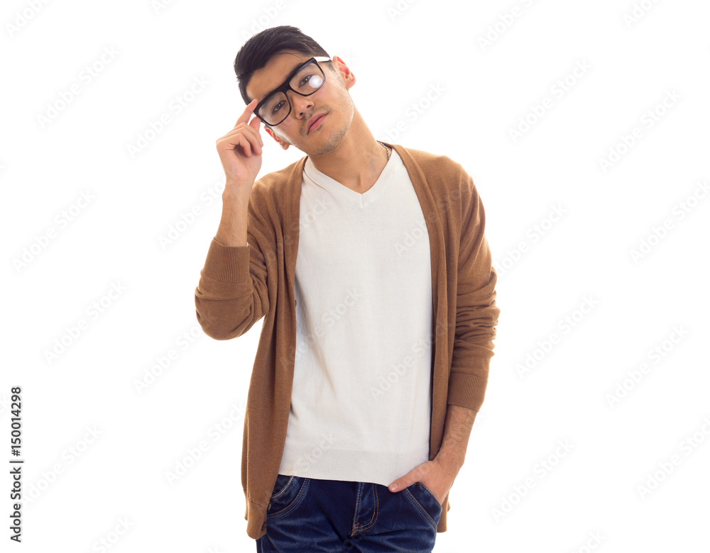 Young man in glasses Young man in glasses