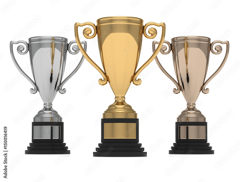 Silver medal with red ribbon isolated on white background - 3d illustration Silver medal with red ribbon isolated on white background - 3d illustration