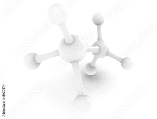 3d illustration of molecule model. Science background with molecules and atoms