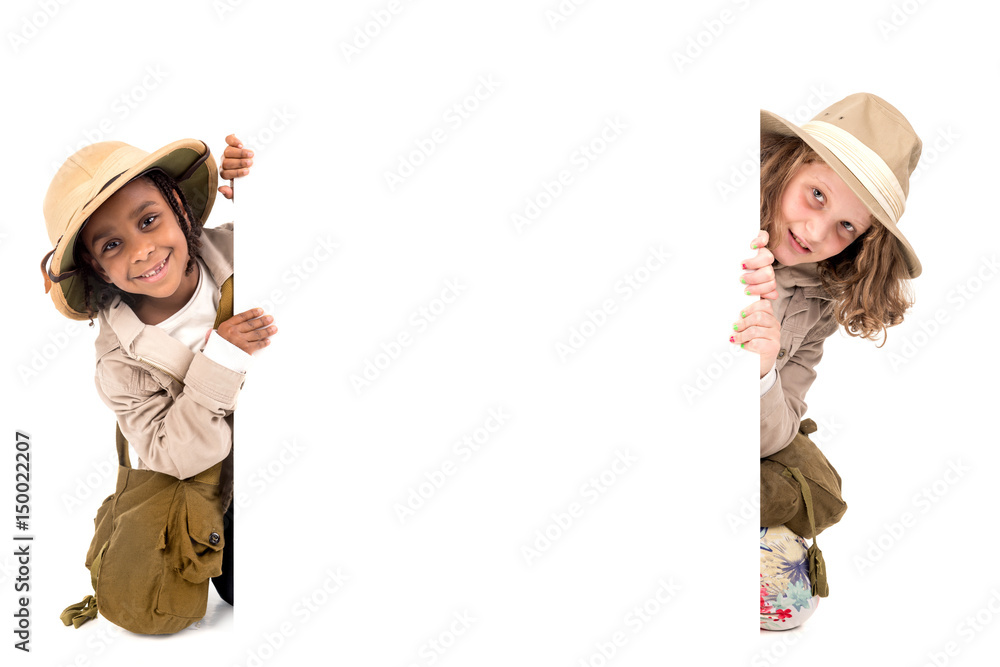 Girls in safari clothes