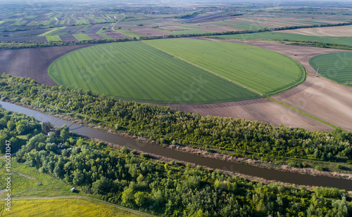 Irrigation system in wheat field