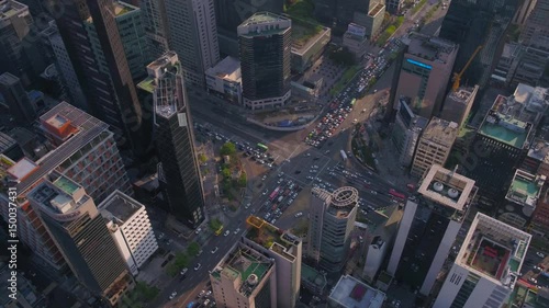 Aerial Korea Seoul April 2017 Gangnam Sunny Day