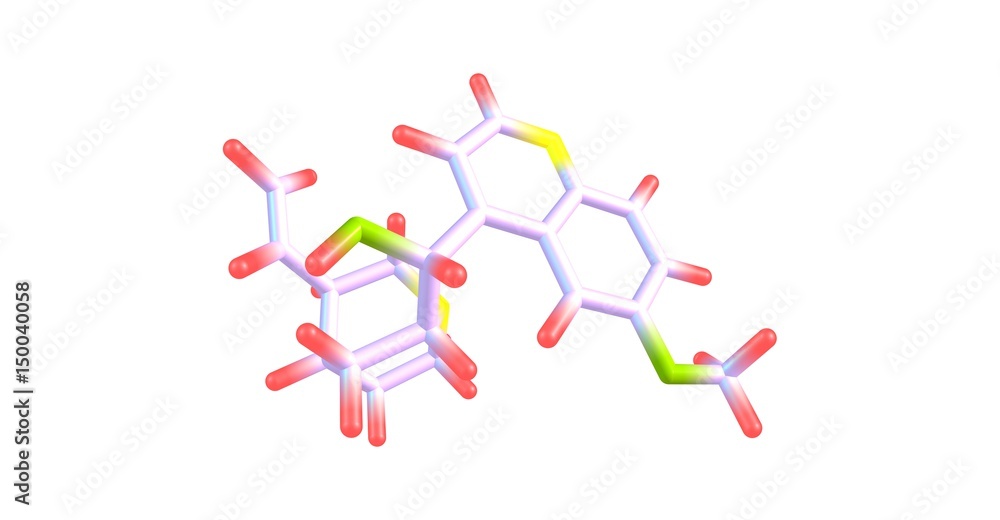 Quinine molecular structure isolated on white Quinine molecular structure isolated on white