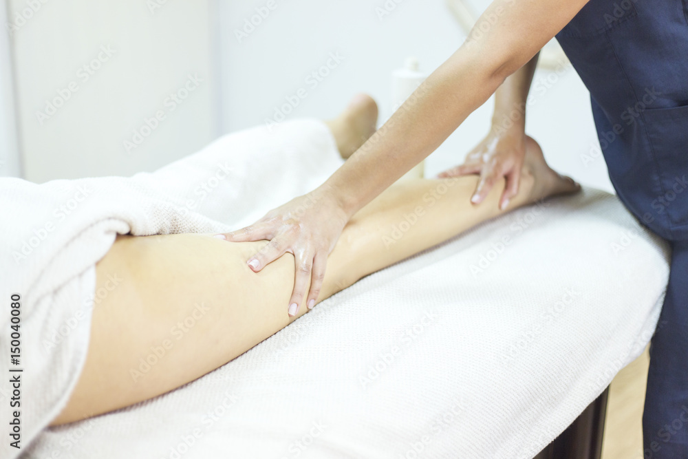 Anti cellulite massage for young woman in beauty salon Anti cellulite massage for young woman in beauty salon