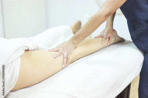 Anti cellulite massage for young woman in beauty salon