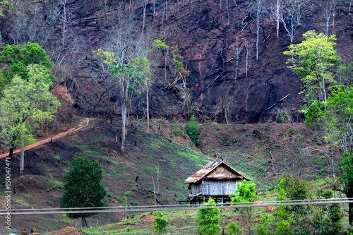 Scenery on the way in the north of Laos
