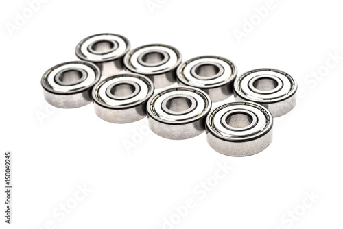 New replacement Roller Skate Bearings isolated on white background.