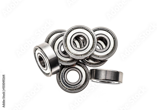 New replacement Roller Skate Bearings isolated on white background.
