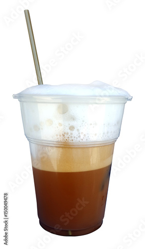 Iced coffee in take away cup photo