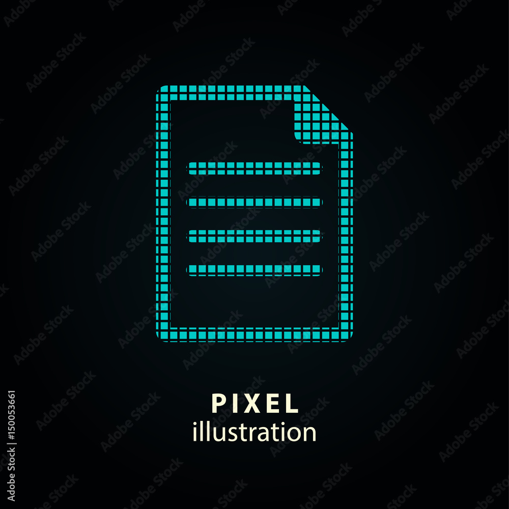 Document - pixel illustration.