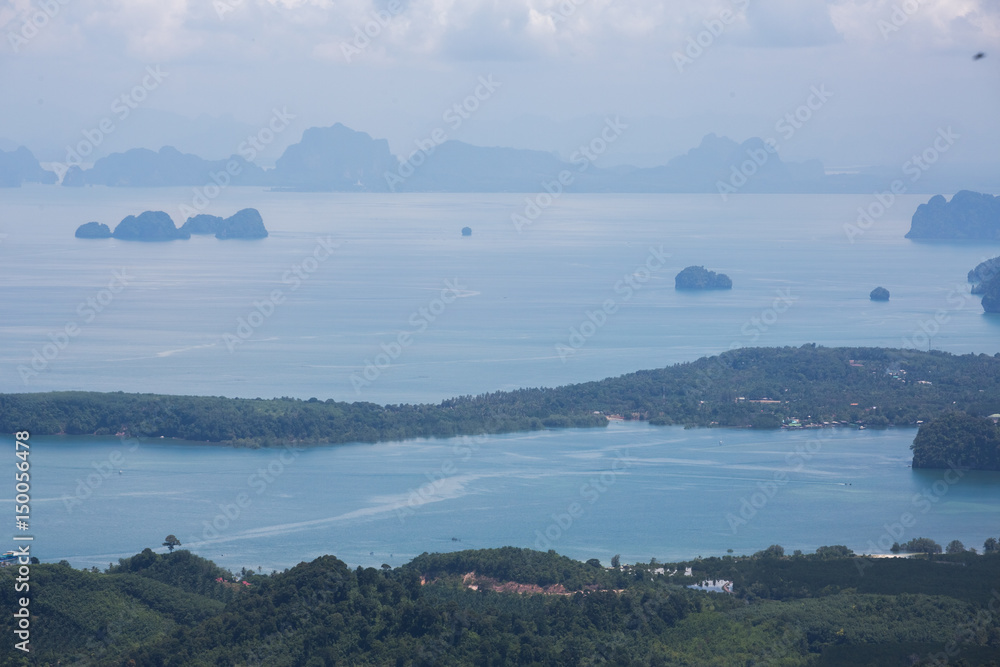 Landscape at the Krabi province,Thailand,view from Nong Thale Peak