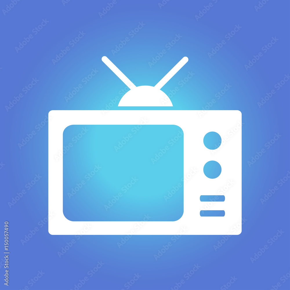 Tv icon. Flat design style. Icon of mass media. Tv icon. Flat design style. Icon of mass media.