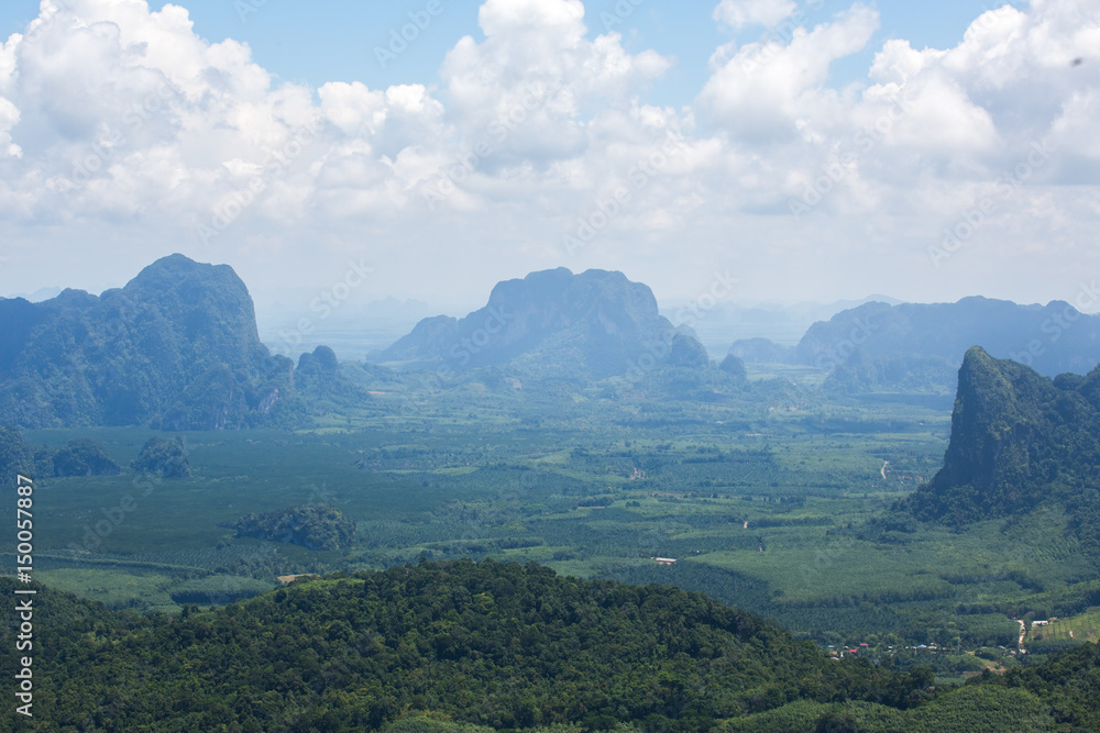 Landscape at the Krabi province,Thailand,view from Nong Thale Peak