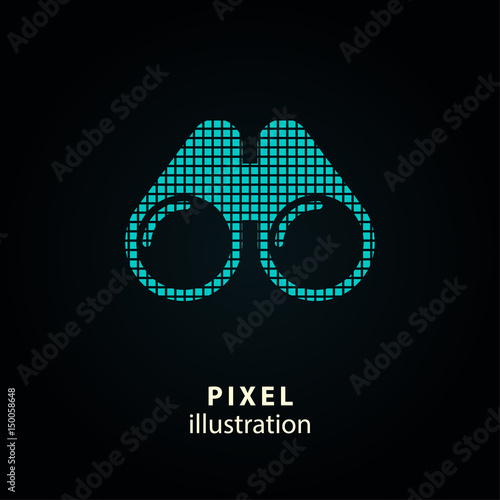 Binocular - pixel illustration.