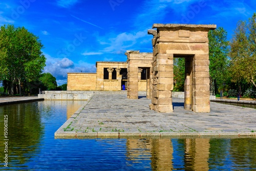 The Temple of Debod (Templo de Debod) is an ancient Egyptian temple in Madrid, Spain. The temple was rebuilt in one of Madrid parks, the Parque del Oeste, near the Royal Palace of Madrid