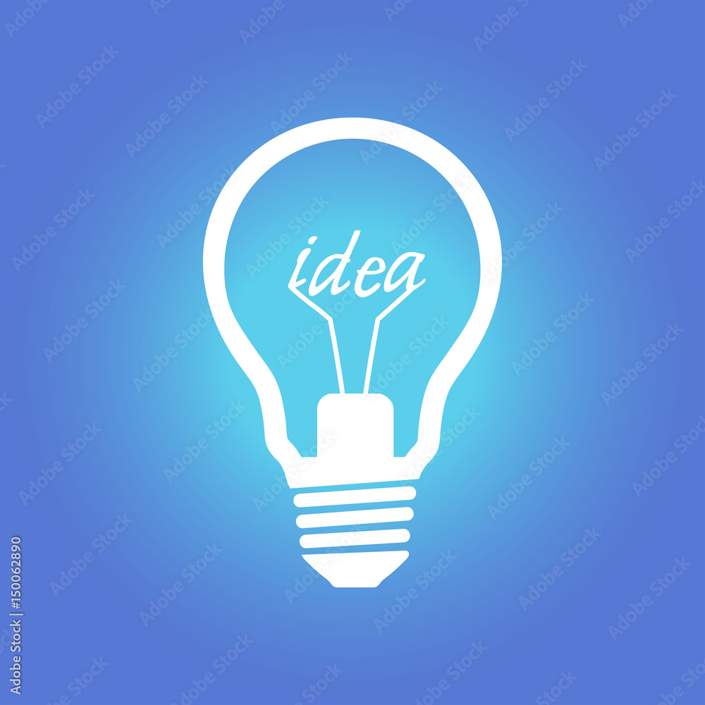 Light lamp sign icon. Idea symbol. Flat design style. Light lamp sign icon. Idea symbol. Flat design style.