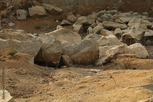 Raw stones at rural area