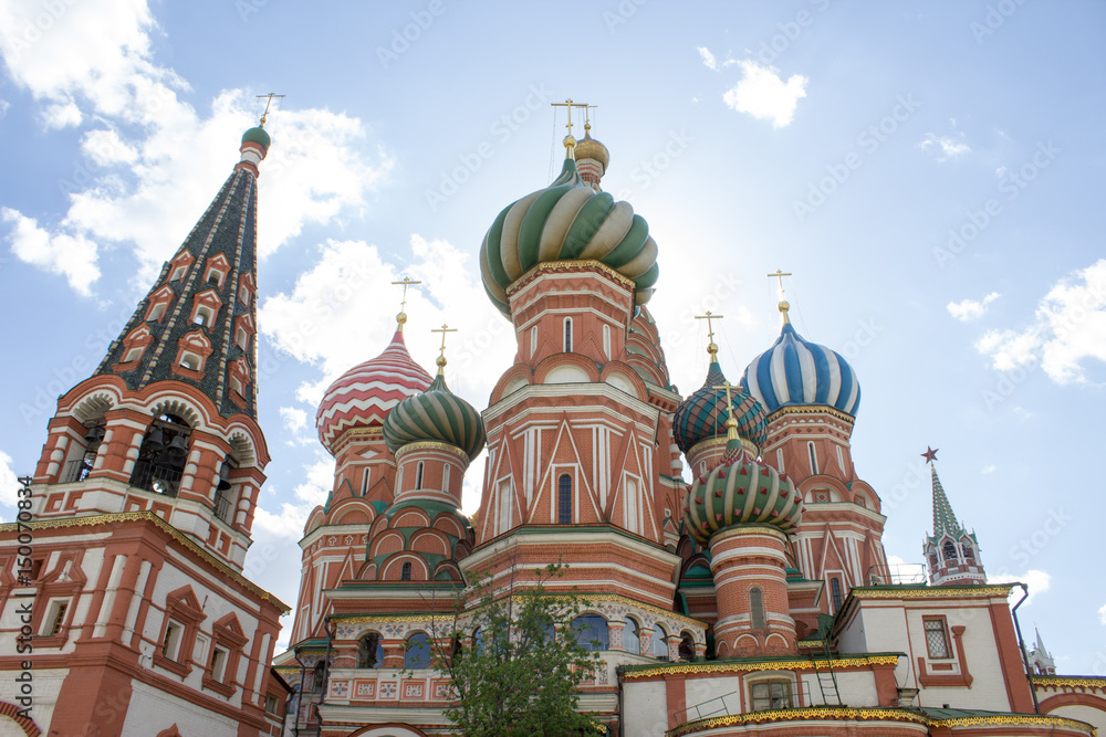 St. Basil's Cathedral against the blue sky