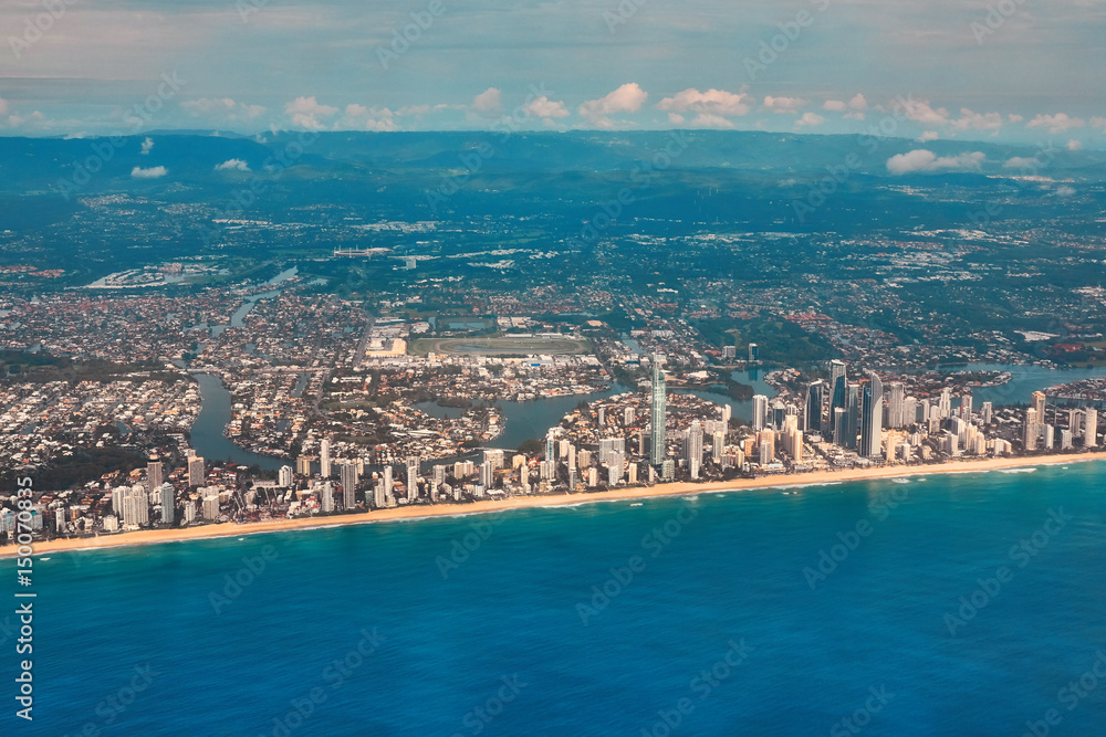 Aerial and panoramic view of Golden Coast, Australia 