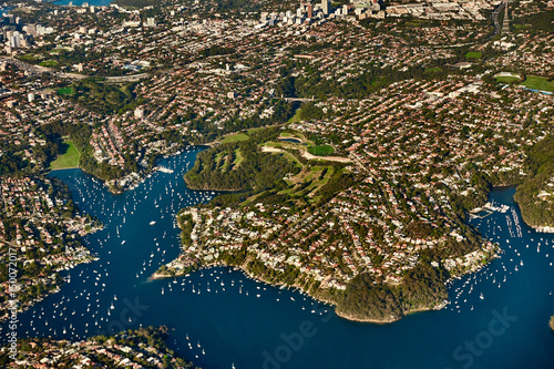 Aerial view on Sydney, Double bay harbourside area photo