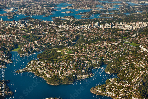 Photography Aerial view on Sydney, Double bay harbourside area