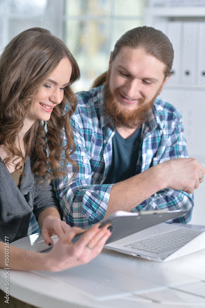Married couple plans their budget Married couple plans their budget