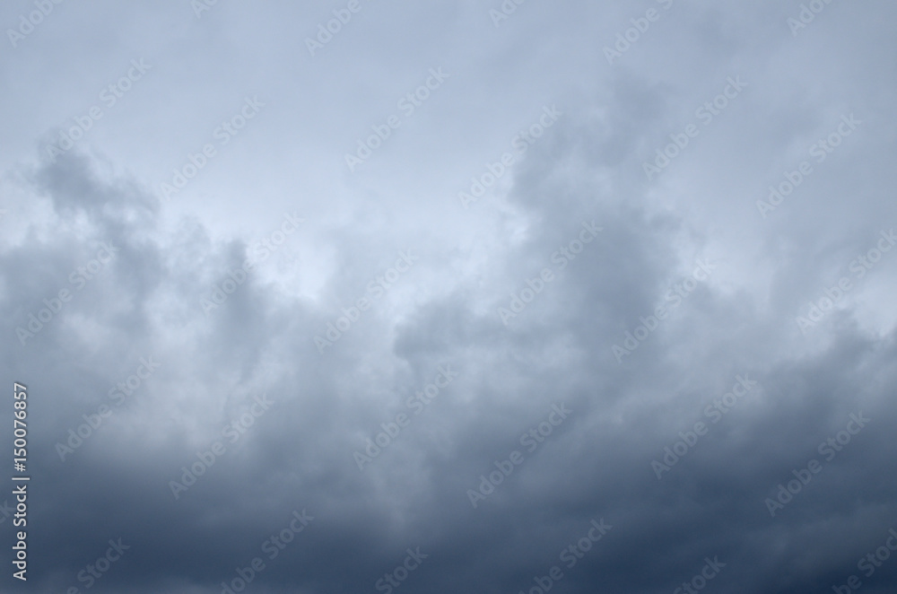 Background of dramatic stormy clouds before hard rain 