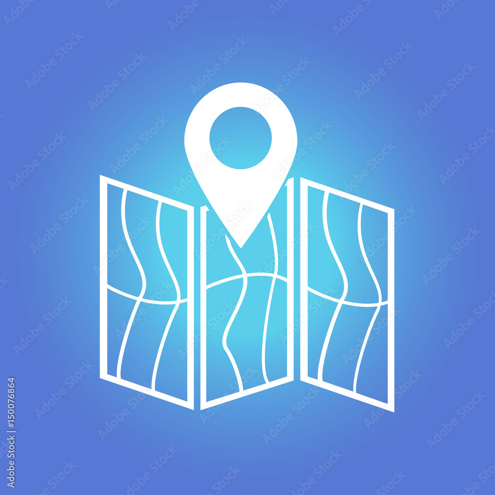 Map icon. Location symbol. Flat design style. Map icon. Location symbol. Flat design style.