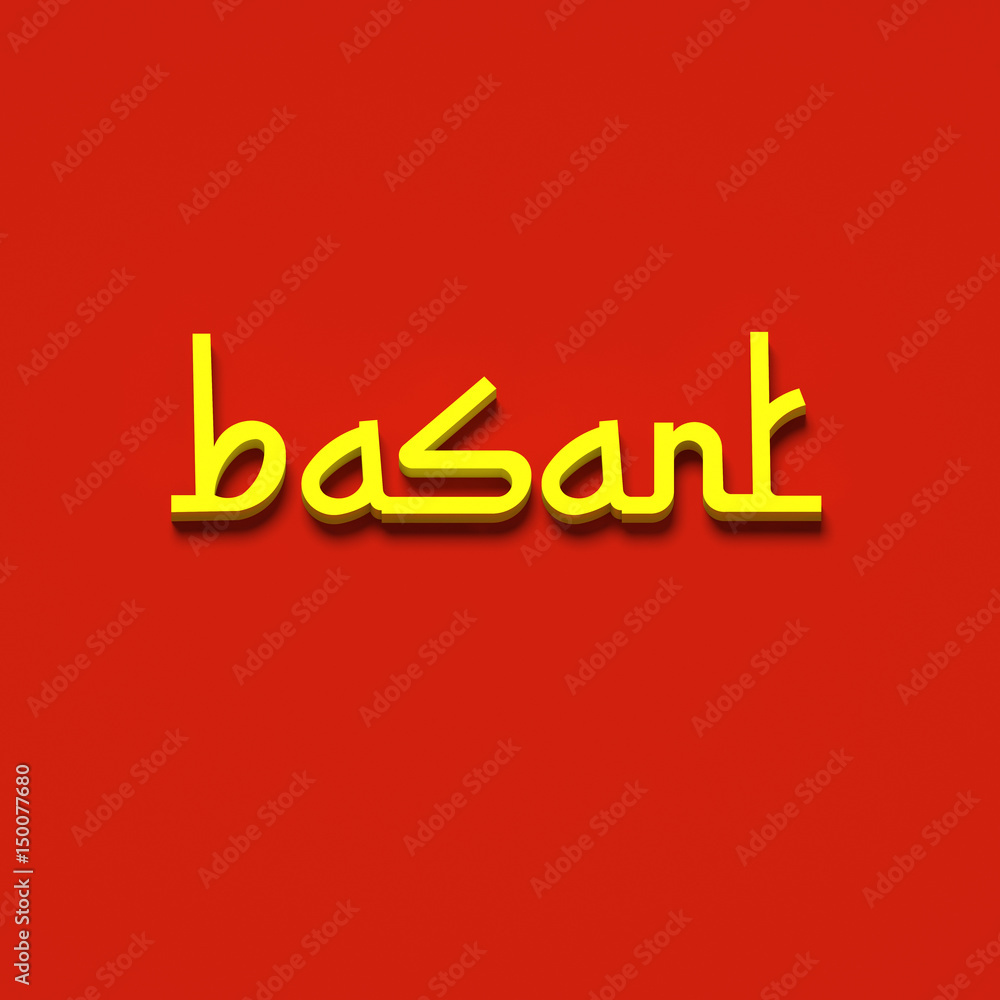 3D RENDERING WORDS 'basant' (KITE FESTIVAL IN INDIA AND PAKISTAN)