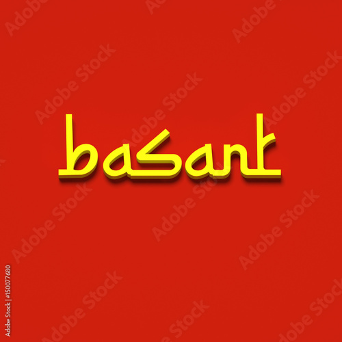 3D RENDERING WORDS 'basant' (KITE FESTIVAL IN INDIA AND PAKISTAN)