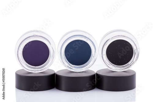 Cosmetic products isolated over white background in studio photo. Beauty products