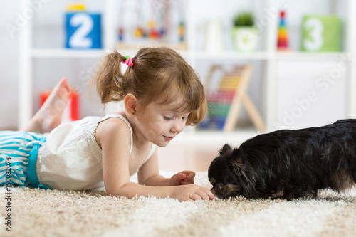 Little girl and small cute ...