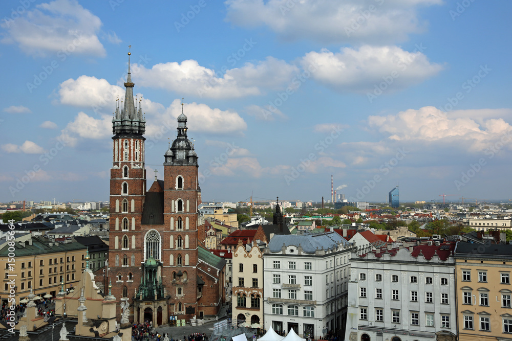 Obraz premium Krakau mit Marienkirche