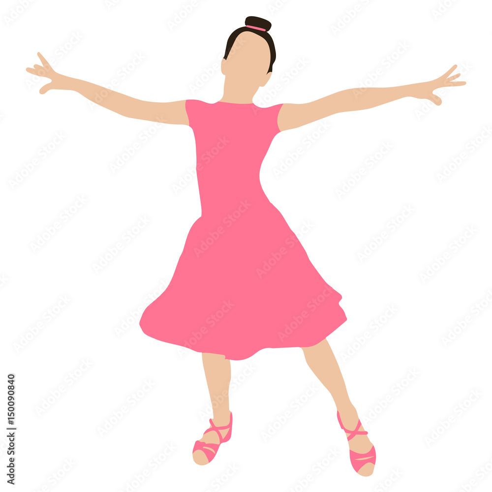Dancing girl. Ballroom dances. Colored silhouette Dancing girl. Ballroom dances. Colored silhouette