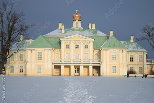 The Great Menshikov Palace in the gloomy February day. Oranienbaum, Russia