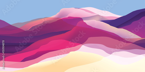 Color mountains, waves, abstract surface, modern background, vector design Illustration for you project