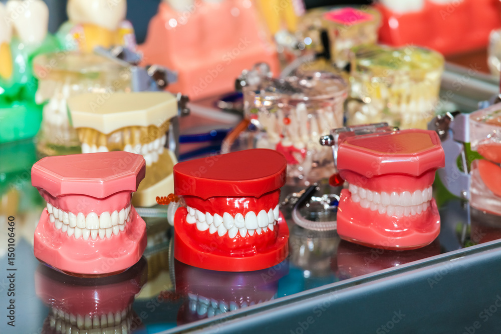 Different jaws models, dental mold concept background Different jaws models, dental mold concept background