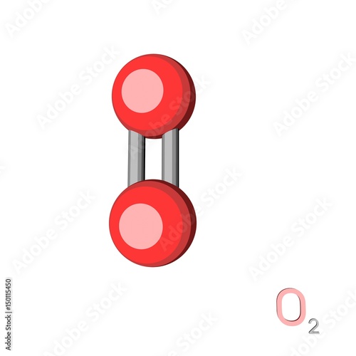 Oxygen model molecule. Isol...