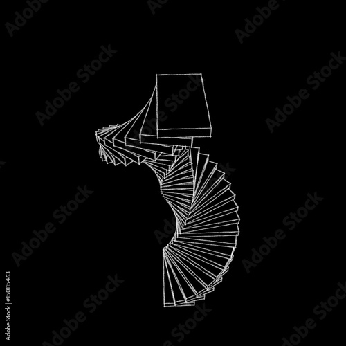 Spiral staircase. Isolated ...
