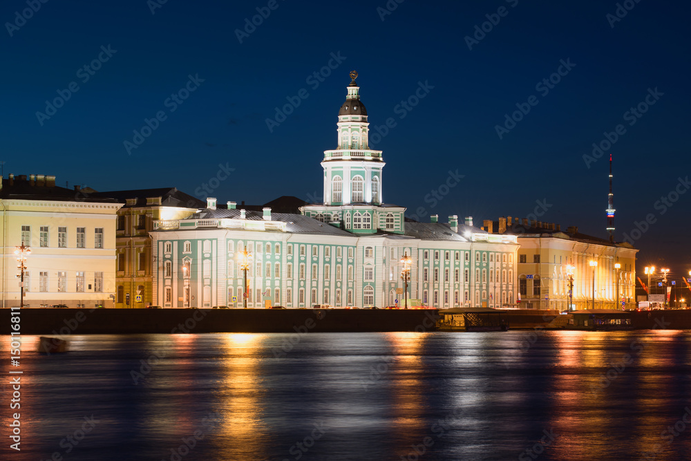 View of the Kunstkamera Building in the May Night, Saint-Petersburg