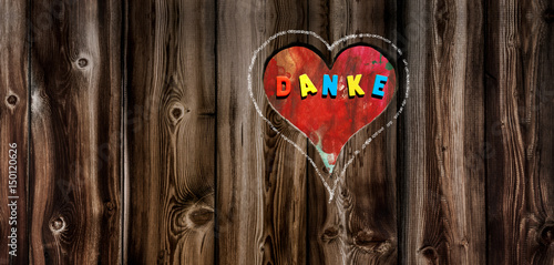 Herz im Holz "Danke"
