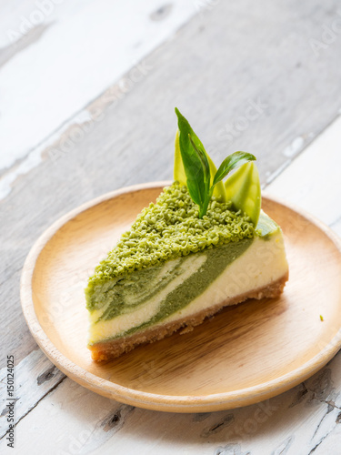 Obraz na płótnie Matcha cake, Dessert from green tea w salonie