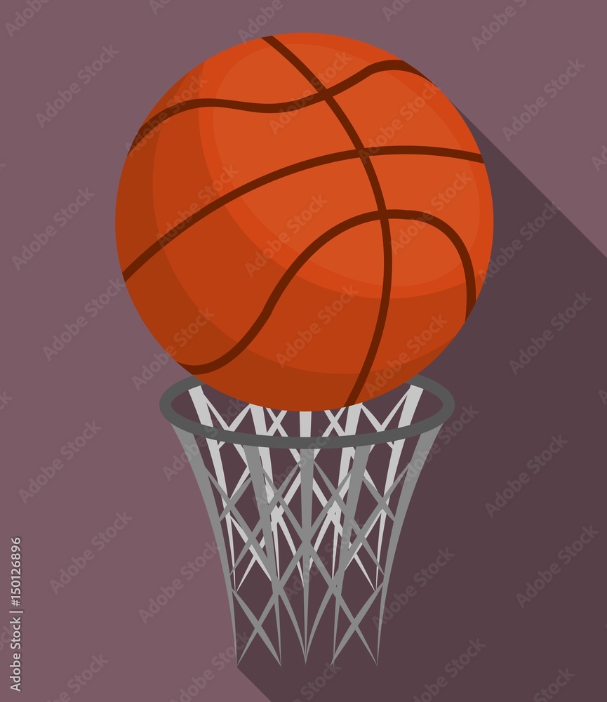 basketball hoop and ball icon over purple background. colorful design. vector illustration basketball hoop and ball icon over purple background. colorful design. vector illustration